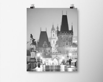 Prague Photography, Prague Print, Charles Bridge, "To the Castle"