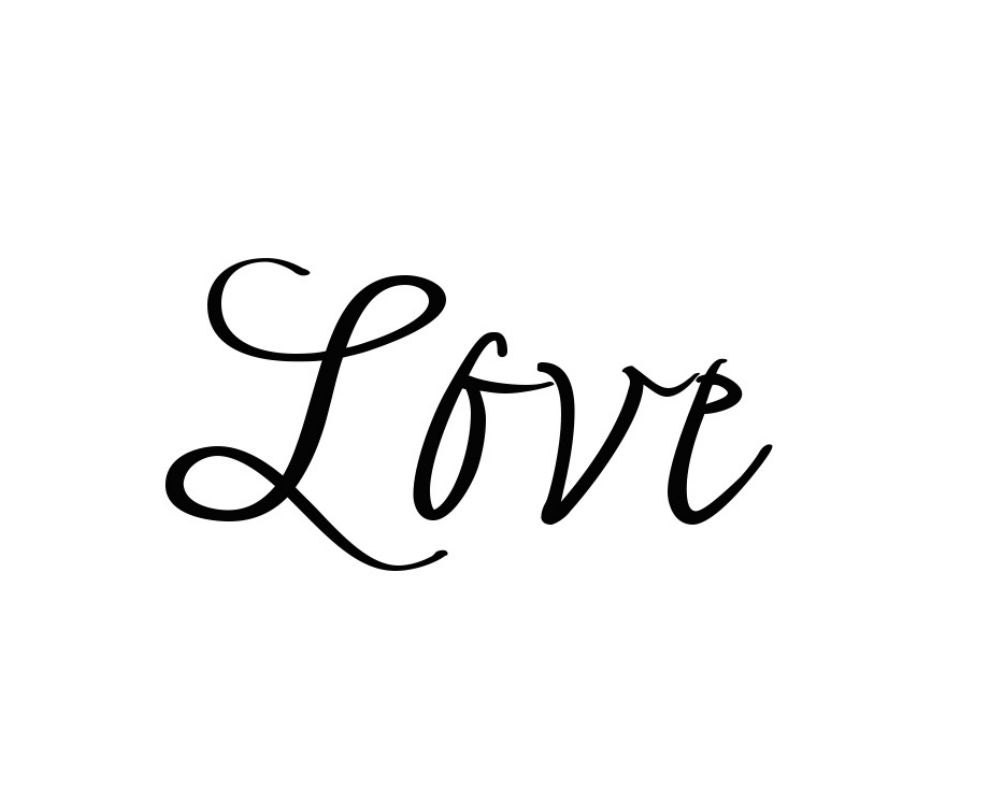 Love Script Temporary Tattoo Set of 2 Inspirational Tattoo | Etsy