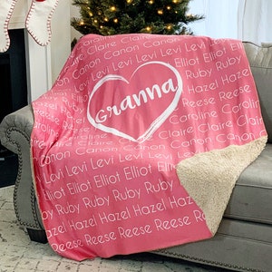 Personalized Family Blanket, Personalized Grandma Blanket, Personalized Mom Blanket, Personalized Blanket for Grandma image 1