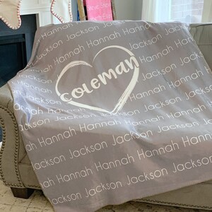 Personalized Family Blanket, Personalized Grandma Blanket, Personalized Mom Blanket, Personalized Blanket for Grandma image 3