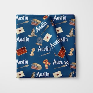 Personalized Wizard Baby Blanket, Wizard Nursery, Throw, Baby Shower Gift, Wizard Bedding