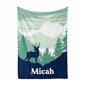 Personalized blanket for the Outdoorsman, Custom blanket, Cozy name blanket - Outdoorsman Deer