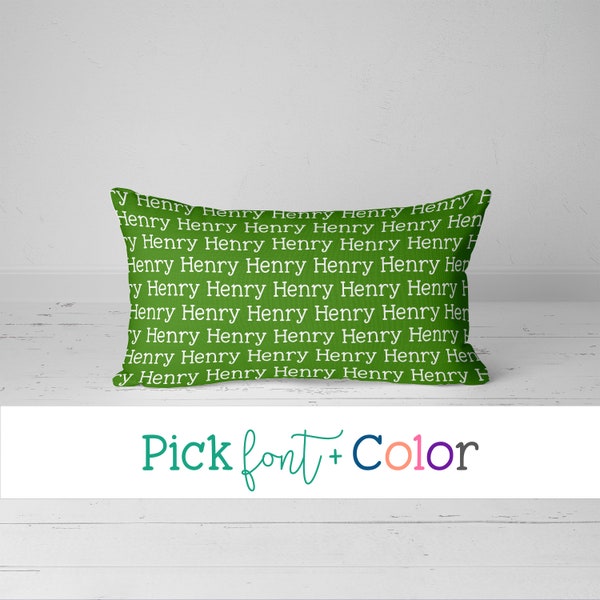 Personalized Pillowcase Sham, Pick your color and font