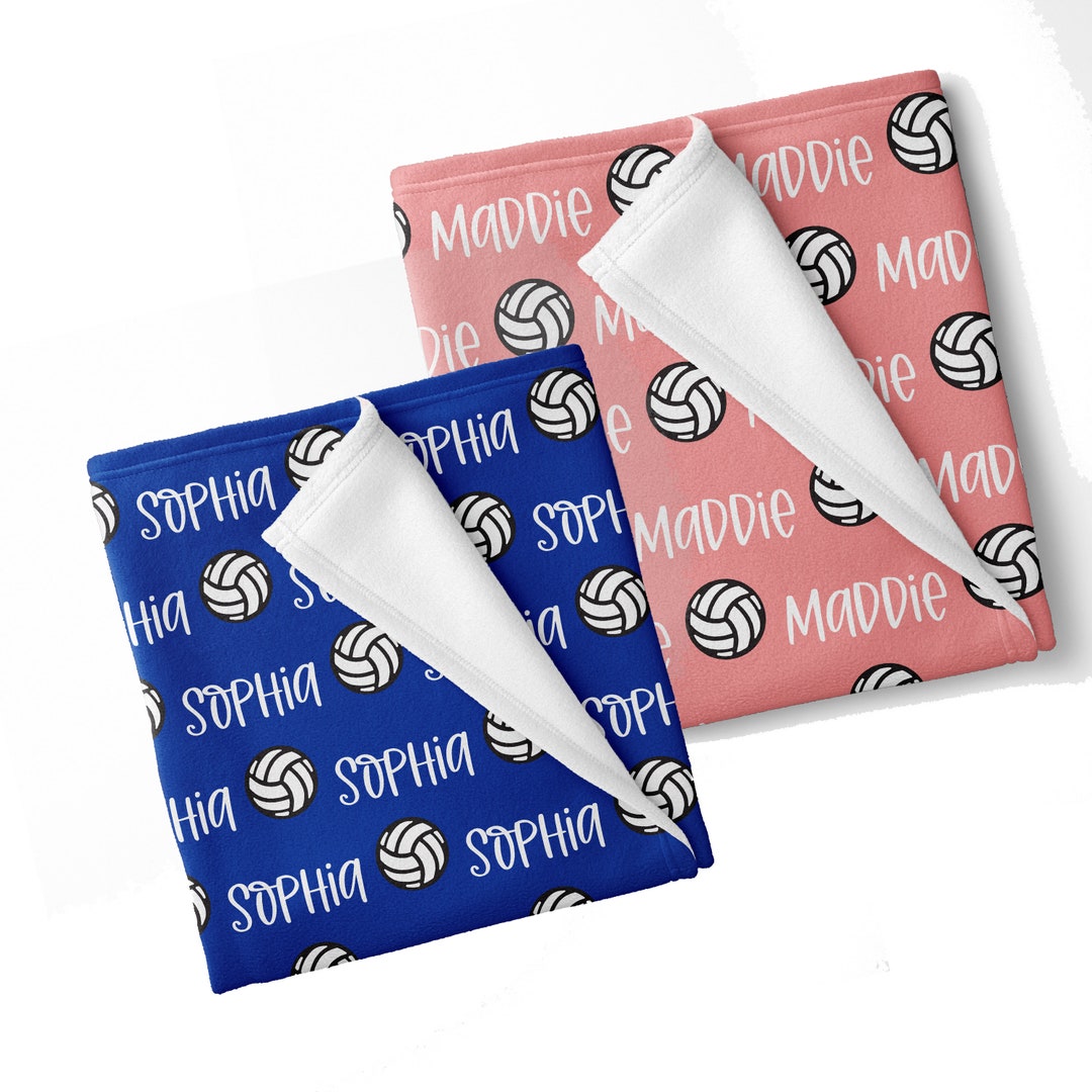 Personalized Gift Volleyball Blanket, Pick Your Color and Font, Sports