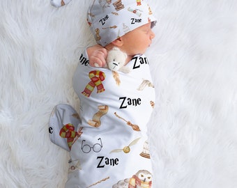 Personalized Wizard Baby Blanket, Wizard Nursery, Throw, Baby Shower Gift, Wizard Swaddle gift