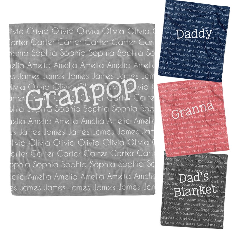 Personalized Dad Blanket Family Blanket Grandma Blanket Etsy