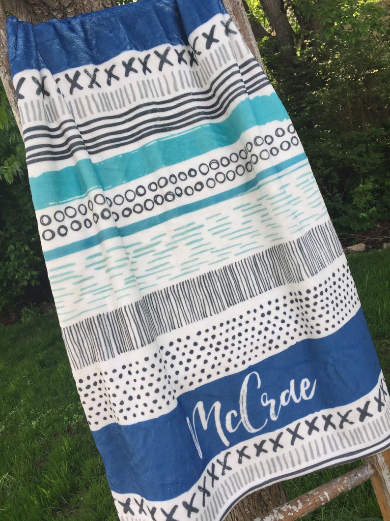 Personalized Baby Boy Blanket Custom Name Blanket Blanket Etsy