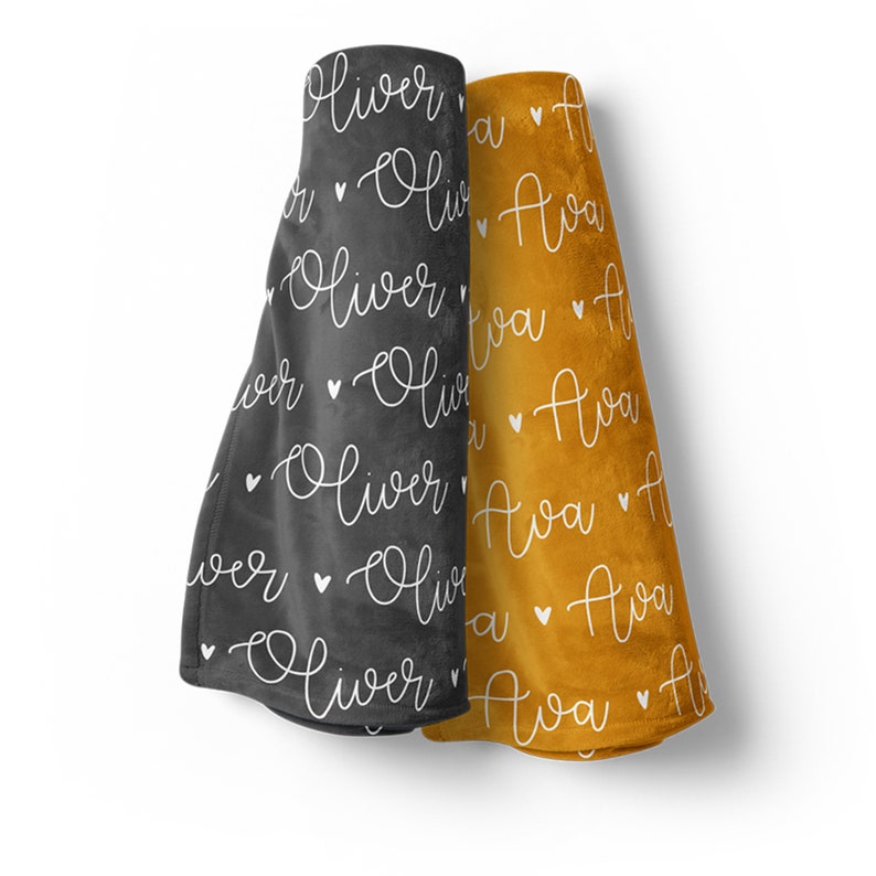 Personalized Baby Blanket With Large Name Baby Blanket Name Etsy