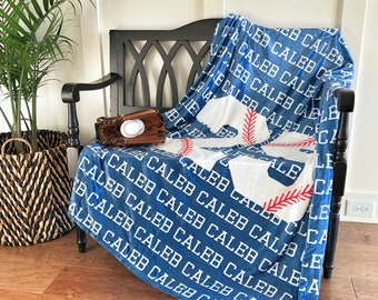 Personalized Baseball Blanket, Sports gift, baseball blanket gift