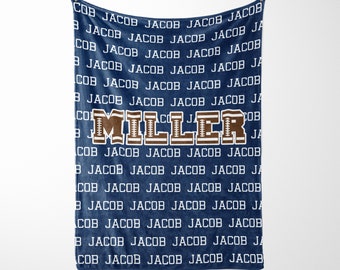 Personalized Football Blanket with Name, Sports gift, sports blanket, stadium blanket