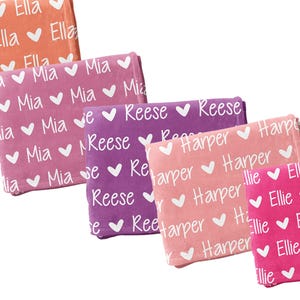 Personalized Baby Name Blanket with hearts