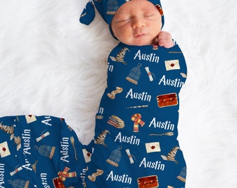 Personalized Wizard Baby Blanket, Wizard Nursery, Throw, Baby Shower Gift, Wizard Swaddle gift