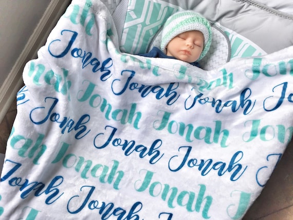 Baby Blankets Personalized Boy Custom Baby Blanket Boy Expecting Mom Gift Modern Baby Blanket Personalized Blanket