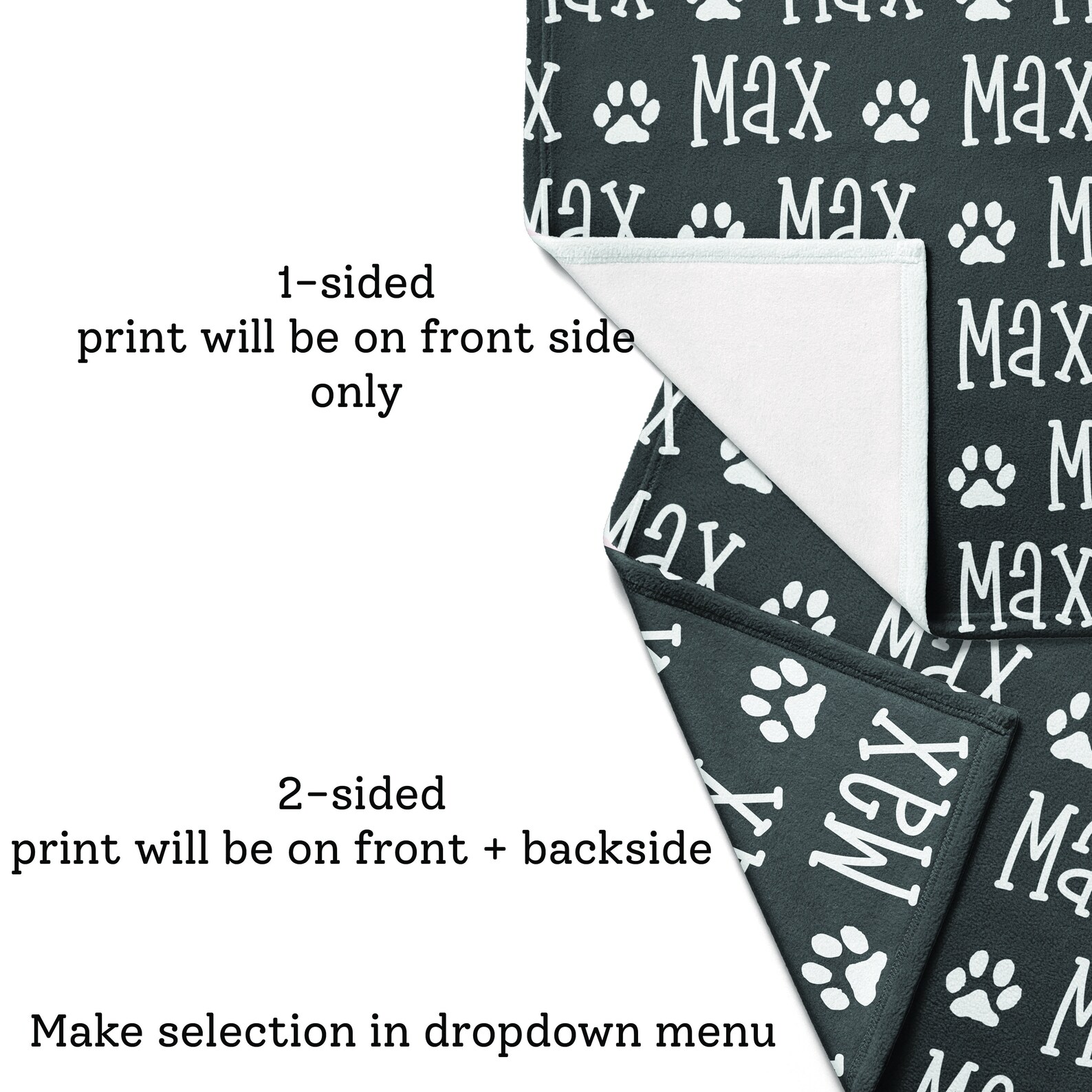 Personalized Blanket With Paw Prints Name Blanket for Kids or Etsy