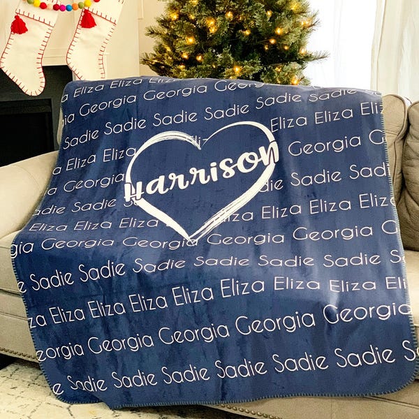 Personalized Family Blanket, Personalized Grandma Blanket, Personalized Mom Blanket, Personalized Blanket for Grandma