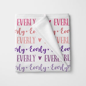 Rainbow personalized baby blanket, personalized swaddle blanket, name blanket for baby girl or boy