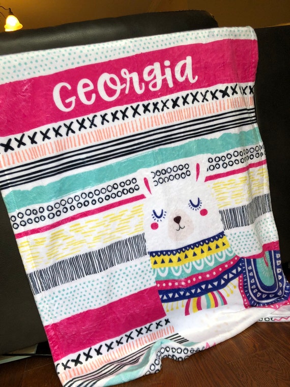 personalized llama blanket