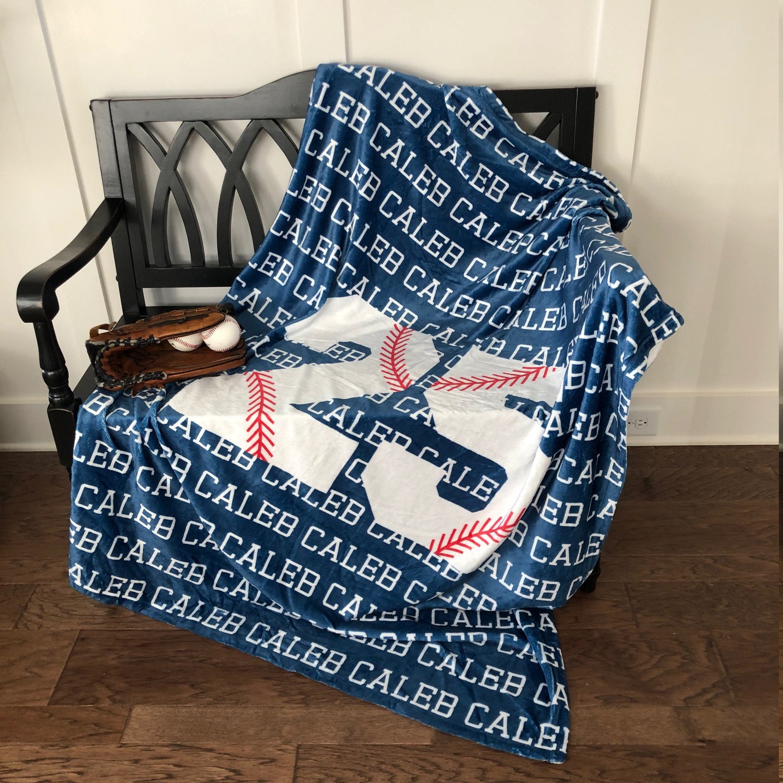 Personalized Baseball Blanket Sports Gift Baseball Blanket Etsy