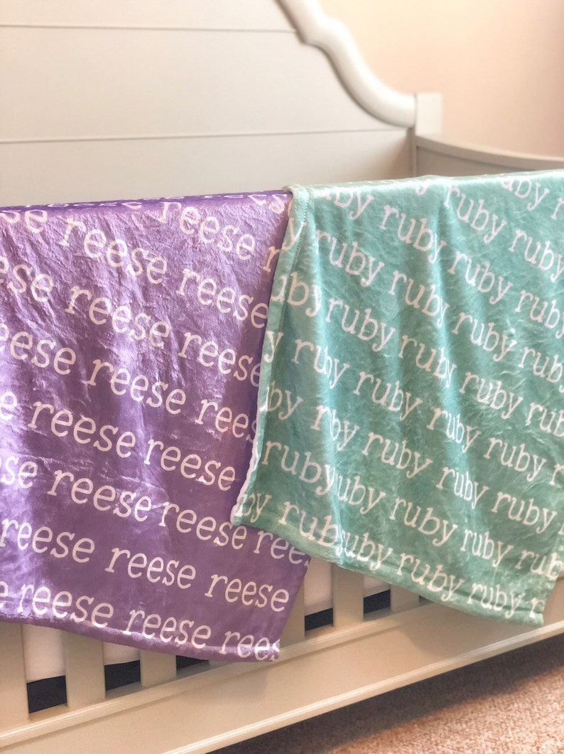 Personalized Baby Blanket With Large Name Swaddle Blanket Top Etsy