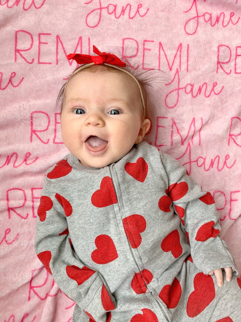 Personalized Name Blanket Baby Girl Blanket Remi Collection Etsy
