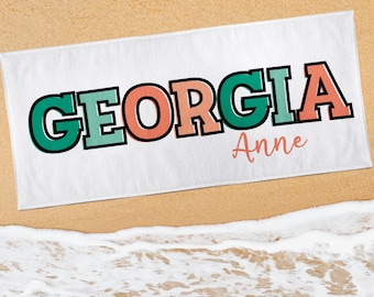 Beach Towel Personalized, Custom Beach Towel, Gift for Kids, Teens, Bachelorette Party Towels, Beach Towel With Name