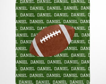 Personalized Football Blanket with Name, Sports gift, sports blanket, stadium blanket