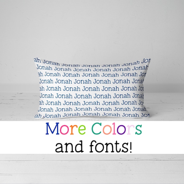 Personalized Pillowcase Sham, Pick your color and font