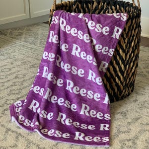 Personalized Baby Blanket, Minky Color Background