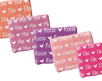 Personalized Baby Name Blanket with hearts