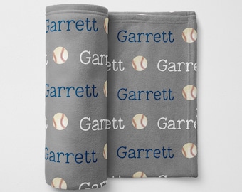 BASEBALL personalized blanket for baby or big kid Baby Shower gift Sports gift Personalized blanket for boy