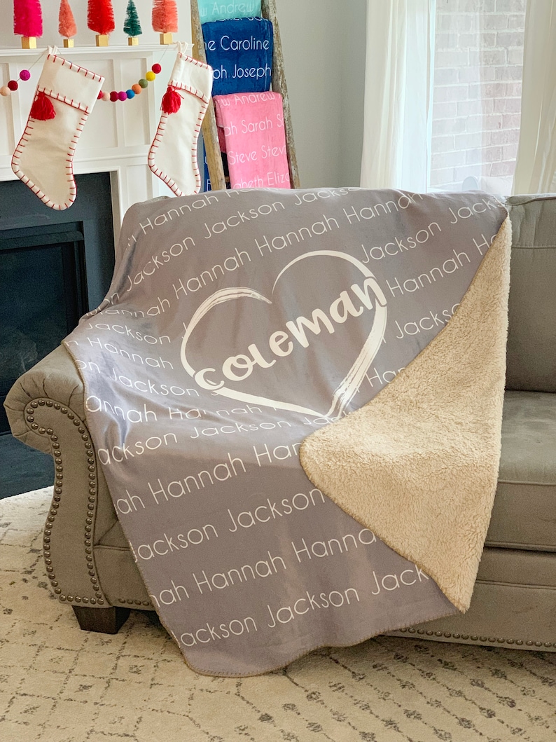 Personalized Family Blanket Grandma Blanket Grandparent Etsy