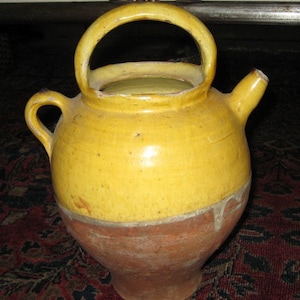 French Antique Glazed Cruche L&#39;Eau or Water Jug