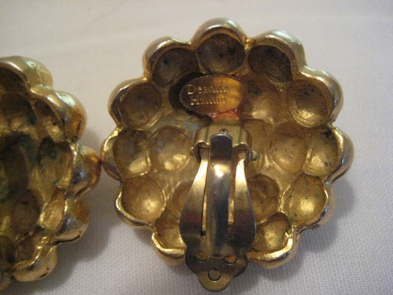 Vintage Deanna Hamro Designer Goldtone Clip on Ea… - image 4