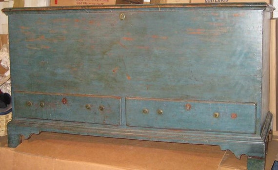Antique blanket chest with two drawers sale