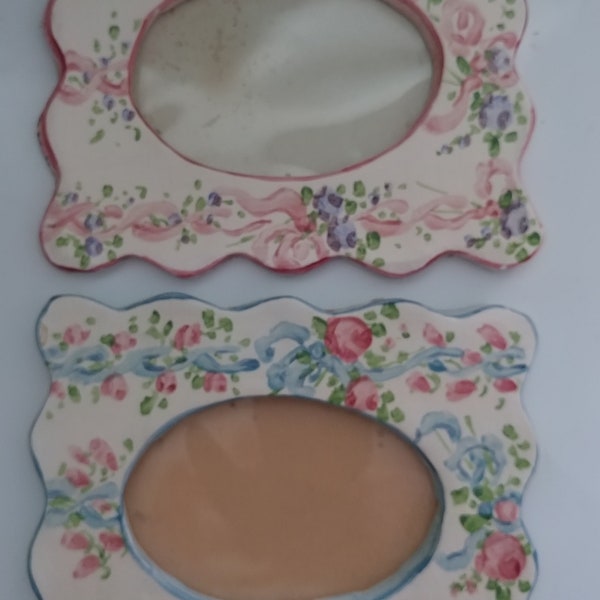 Charming Pair Hand Painted Frames