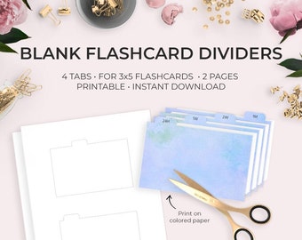 Blank Printable Spaced Repetition Flashcard Dividers – Print on Colored Paper