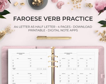 Faroese Verb Conjugation Practice Sheets (Digital Download)