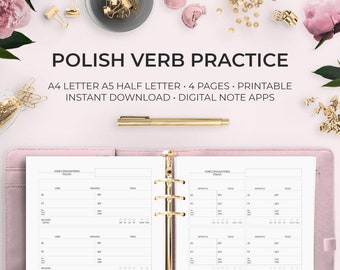 Polish Verb Conjugation Printable Worksheets Download Good Notes Notability Language Learning Sheets European Travel Languages Poland