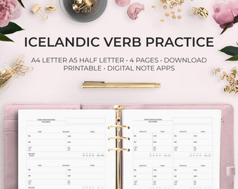 Icelandic Verb Conjugation Practice Sheets (Digital Download)