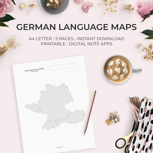 Deutschsprachige Länder Karten Ausdruckbare Sofort Download Sprachenlernen Arbeitsblatt Deutschland Belgien Österreich Schweiz