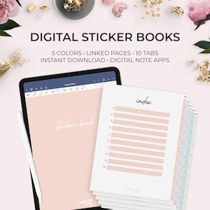 Pastel Digital Sticker Booklet for Goodnotes Note Taking App Notability PDF Printable Study Planner Book