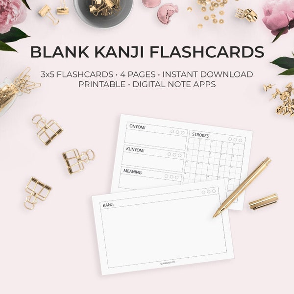 Fill-in the Blank Kanji Flashcards Learn Japanese Language Learning Japan Hiragana Katakana Furigana