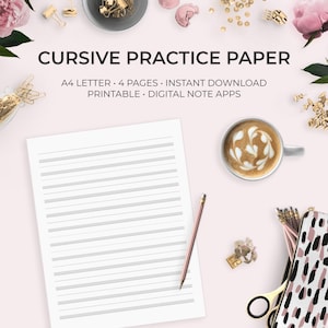 Tall-Ruled Printable Penmanship Cursive Handwriting Improvement Practice Paper