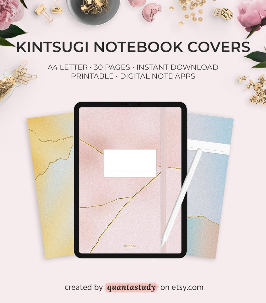 Kintsugi Notebook Covers: Japanese Inspired Designs (PDF) - Etsy