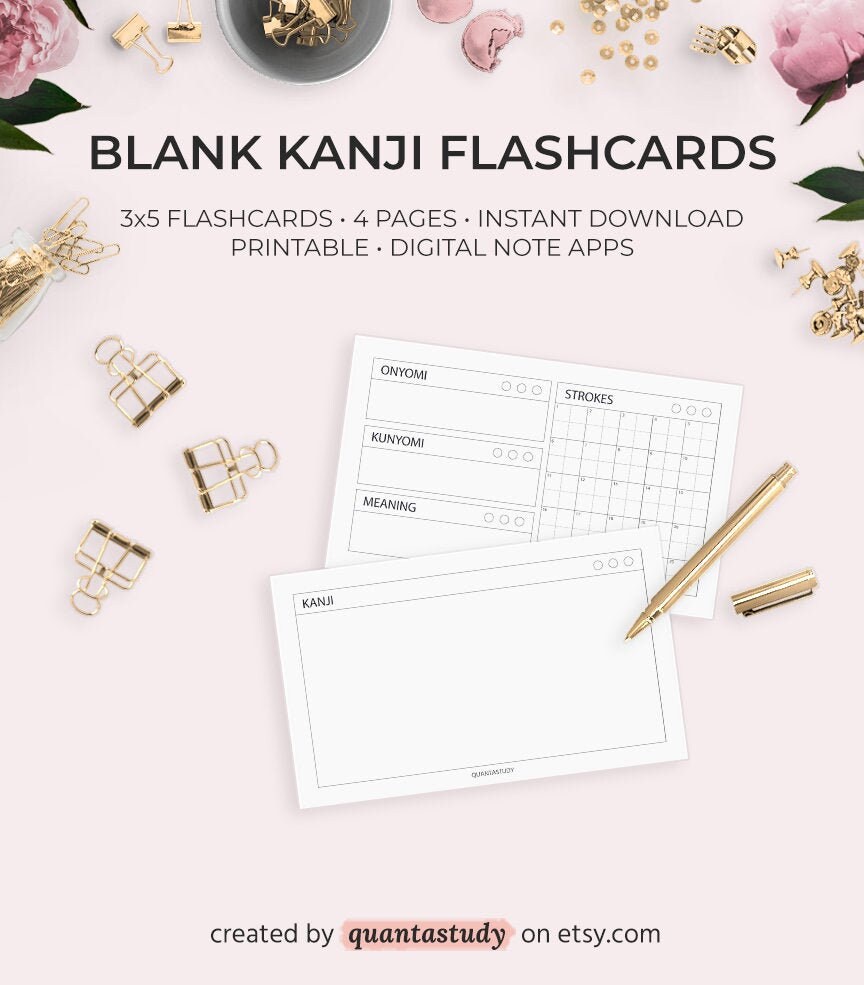 Fill In The Blank Kanji Flashcards Learn Japanese Language Etsy Australia