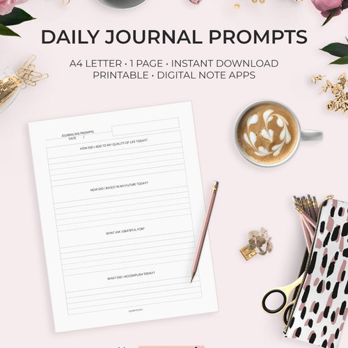 Daily Journal Prompt Template Goodnotes Notability Etsy