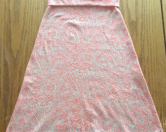 Cream Geo Girls and Toddlers Maxi Skirt-Church Skirt-School Skirt-Modest Skirt