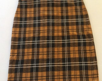 Girls Mustard Plaid Pencil Skirt – Toddler School Outfit