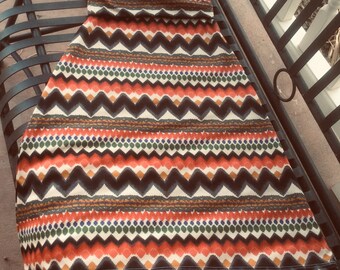 Girls Maxi Skirt - Earth Tone Zig Zag Print, Jersey Knit