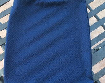 Girls and Toddlers Light Weight Navy Blue Polyester Textured Knit Pencil Skirt